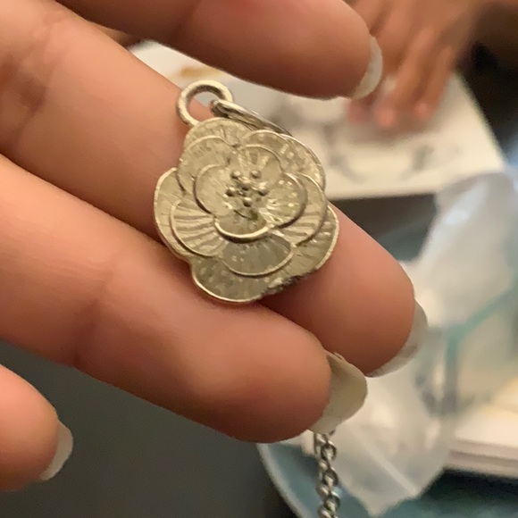 Black cat ears and a flower sliver necklace - Picture 6 of 6